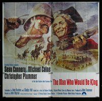 n220 MAN WHO WOULD BE KING six-sheet movie poster '75 Connery, Caine