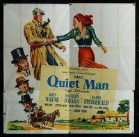 n020 QUIET MAN six-sheet movie poster '51 John Wayne, Maureen O'Hara