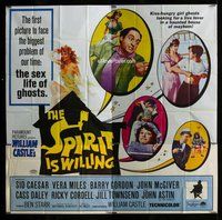 n256 SPIRIT IS WILLING six-sheet movie poster '67 sex life of ghosts!