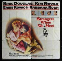 n258 STRANGERS WHEN WE MEET six-sheet movie poster '60 Kirk Douglas, Novak