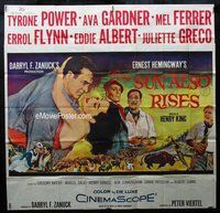 n259 SUN ALSO RISES six-sheet movie poster '57 Tyrone Power, Ava Gardner