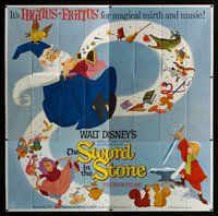 n022 SWORD IN THE STONE six-sheet movie poster '64 Disney, King Arthur!