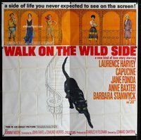 n271 WALK ON THE WILD SIDE six-sheet movie poster '62 Jane Fonda, Harvey