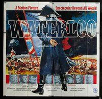 n272 WATERLOO int'l six-sheet movie poster '70 great image of Napoleon!
