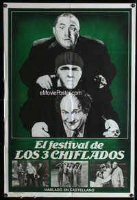 n677 EL FESTIVAL DE LOS 3 CHIFLADOS Argentinean movie poster '60s
