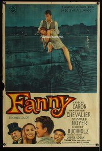 n683 FANNY Argentinean movie poster '61 Leslie Caron, Boyer