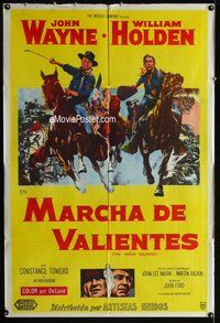 n710 HORSE SOLDIERS Argentinean movie poster '59 Wayne, Holden
