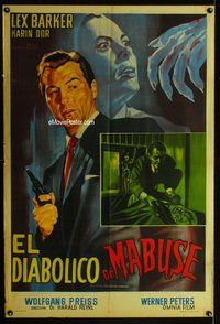 n717 INVISIBLE DR MABUSE Argentinean movie poster '62 Lex Barker