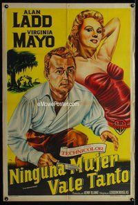 n719 IRON MISTRESS Argentinean movie poster '52 Ladd, Eloise art!