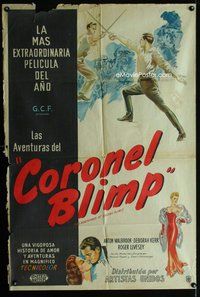 n733 LIFE & DEATH OF COLONEL BLIMP Argentinean one-sheet movie poster '45