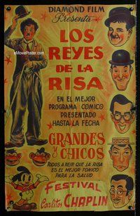 n737 LOS REYES DE LA RISA Argentinean movie poster '61 Chaplin