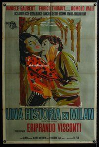 n749 MILANESE STORY Argentinean movie poster '62 Visconti