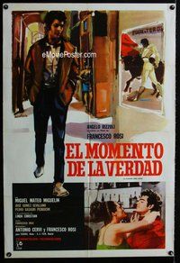 n751 MOMENT OF TRUTH Argentinean movie poster '65 Manfredo art!