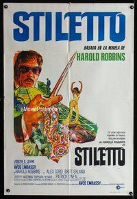 n803 STILETTO Argentinean movie poster '69 Harold Robbins, Ekland