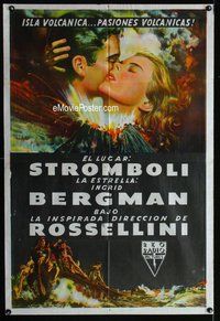n804 STROMBOLI Argentinean movie poster '50 Bergman, Rossellini