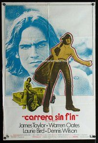 n832 TWO-LANE BLACKTOP Argentinean movie poster '71 James Taylor