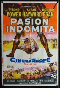 n834 UNTAMED Argentinean movie poster '55 Tyrone Power, Hayward