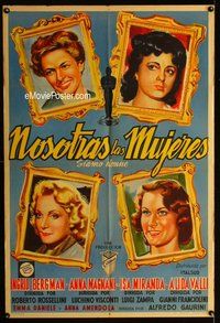 n842 WE THE WOMEN Argentinean movie poster '53 Bergman, Magnani