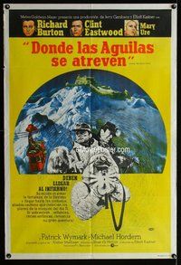 n846 WHERE EAGLES DARE Argentinean movie poster '68 Eastwood