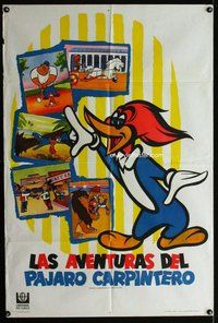 n851 WOODY WOODPECKER Argentinean movie poster '60s cartoon!
