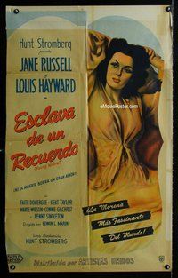 n856 YOUNG WIDOW Argentinean movie poster '46 sexy Jane Russell!