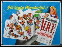 n074 ALICE IN WONDERLAND British quad R69 different art of classic characters in playing cards!