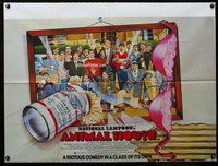 n076 ANIMAL HOUSE British quad movie poster '78 Landis, great image!