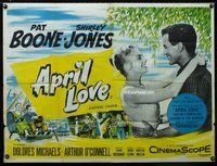 n077 APRIL LOVE British quad movie poster '57 Pat Boone, Shirley Jones
