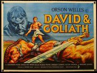n095 DAVID & GOLIATH British quad movie poster '61 Orson Welles, Drago