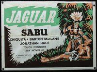 n115 JAGUAR British quad movie poster '55 Sabu, Chiquita, jungle art!