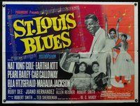 n142 ST LOUIS BLUES British quad movie poster '58 Nat King Cole