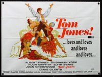 n147 TOM JONES British quad movie poster '63 Albert Finney, Evans