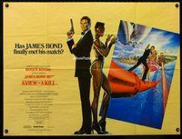 n151 VIEW TO A KILL British quad movie poster '85 Moore as James Bond