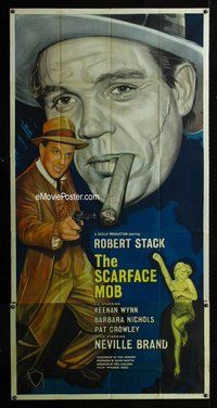 n071 SCARFACE MOB English three-sheet movie poster '62 Stack as Elliot Ness!