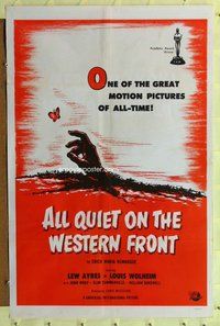 p012 ALL QUIET ON THE WESTERN FRONT one-sheet movie poster R60s Lew Ayres