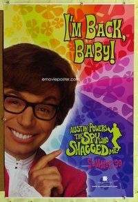 p079 AUSTIN POWERS: THE SPY WHO SHAGGED ME DS teaser one-sheet movie poster '99 Austin