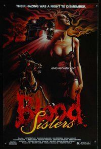 p090 BLOOD SISTERS one-sheet movie poster '87 sexy horror artwork!