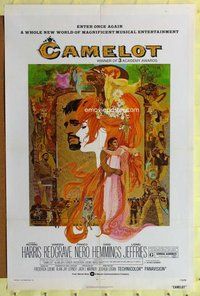 p097 CAMELOT one-sheet movie poster R73 Richard Harris, Bob Peak artwork!