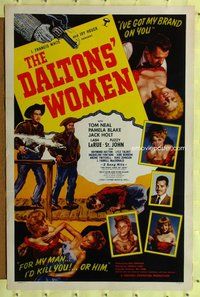 p019 DALTONS' WOMEN style B one-sheet movie poster '50 Tom Neal, Pamela Blake