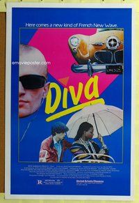 p126 DIVA one-sheet movie poster '82 Jean Jacques Beineix, French!