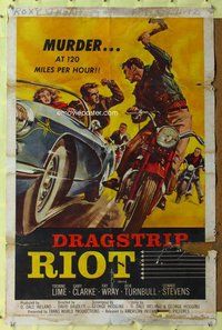p021 DRAGSTRIP RIOT one-sheet movie poster '58 classic biker gangs!