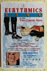p143 EURYTHMICS LIVE one-sheet movie poster '87 Annie Lennox, concert!