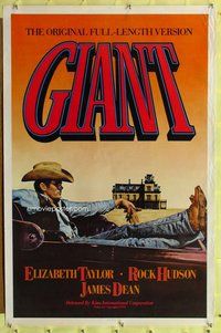 p162 GIANT one-sheet movie poster R83 James Dean, Liz Taylor, Rock Hudson