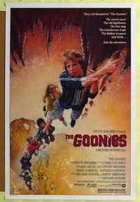 p164 GOONIES one-sheet movie poster '85 teen classic, Drew Struzan art!
