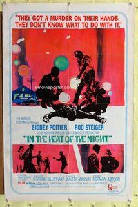p028 IN THE HEAT OF THE NIGHT one-sheet movie poster '67 Sidney Poitier