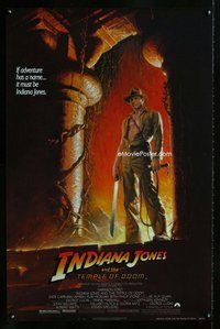 p187 INDIANA JONES & THE TEMPLE OF DOOM one-sheet movie poster '84 Ford