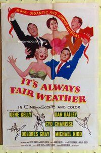 p031 IT'S ALWAYS FAIR WEATHER one-sheet movie poster '55 Kelly. Charisse
