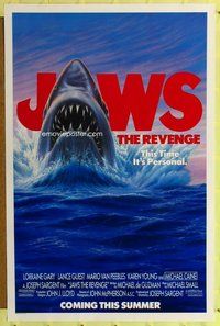 p194 JAWS: THE REVENGE advance one-sheet movie poster '87 it's personal!