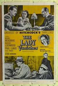 p011 LADY VANISHES one-sheet movie poster R52 Alfred Hitchcock, Redgrave