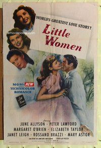 p035 LITTLE WOMEN one-sheet movie poster '49 June Allyson, Liz Taylor